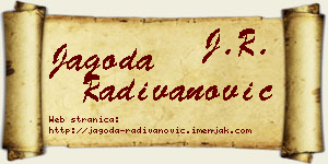 Jagoda Radivanović vizit kartica